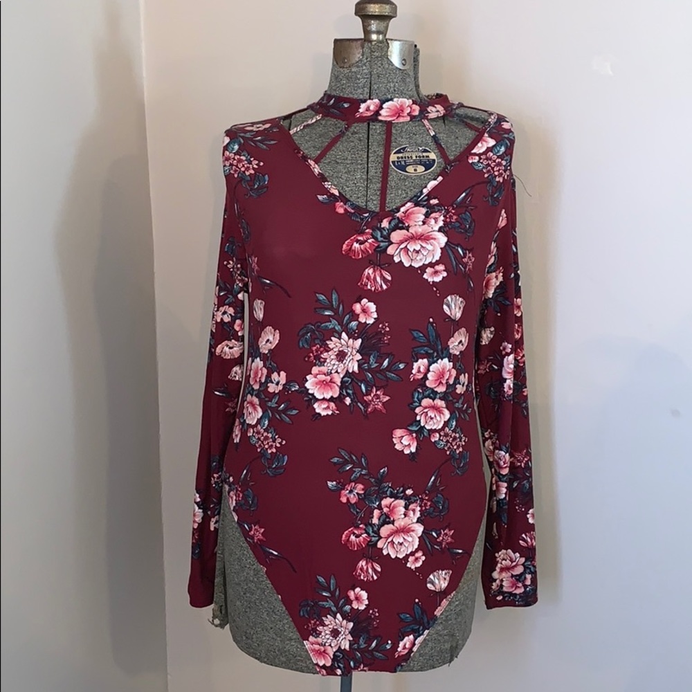 No Boundaries floral bodysuit